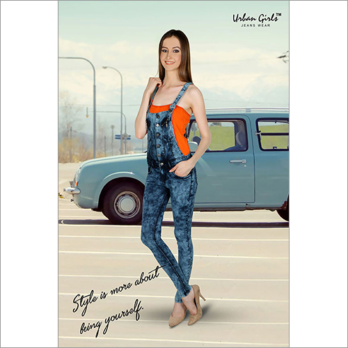 Black And Orange Ladies Full Length Denim Dangri at Best Price in New Delhi Eklove Apparels