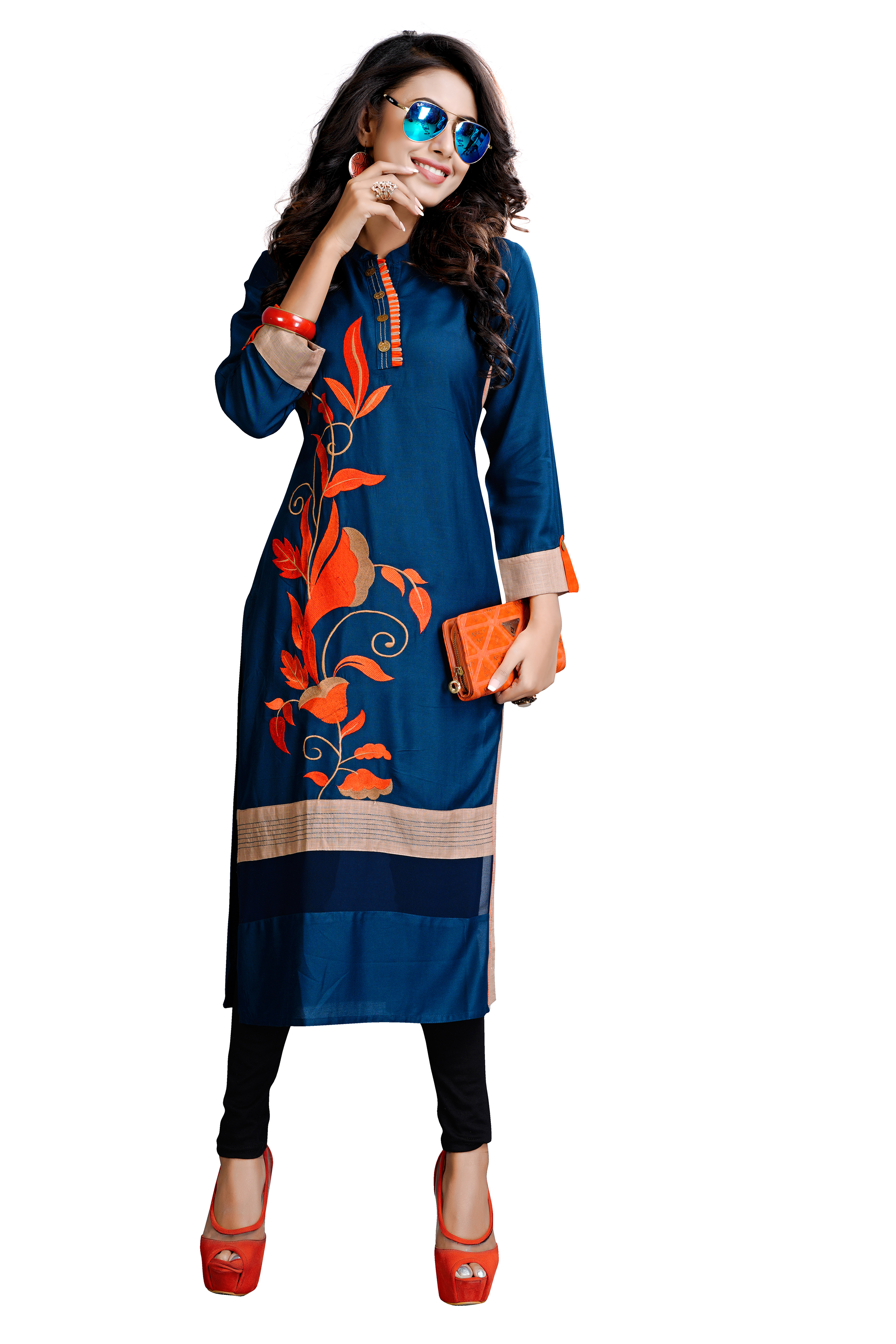 Navy Blue Fancy Kurti