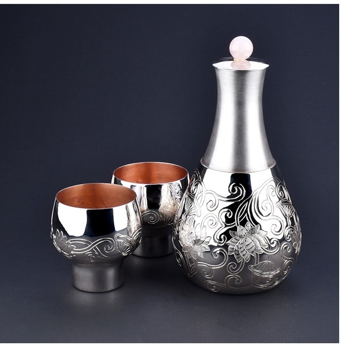 Shiny Hammered High Quality Copper Lemon Set