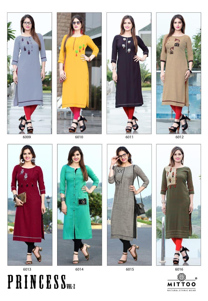 Summer Mittoo Princess Vol 2 Rayon Kurtis