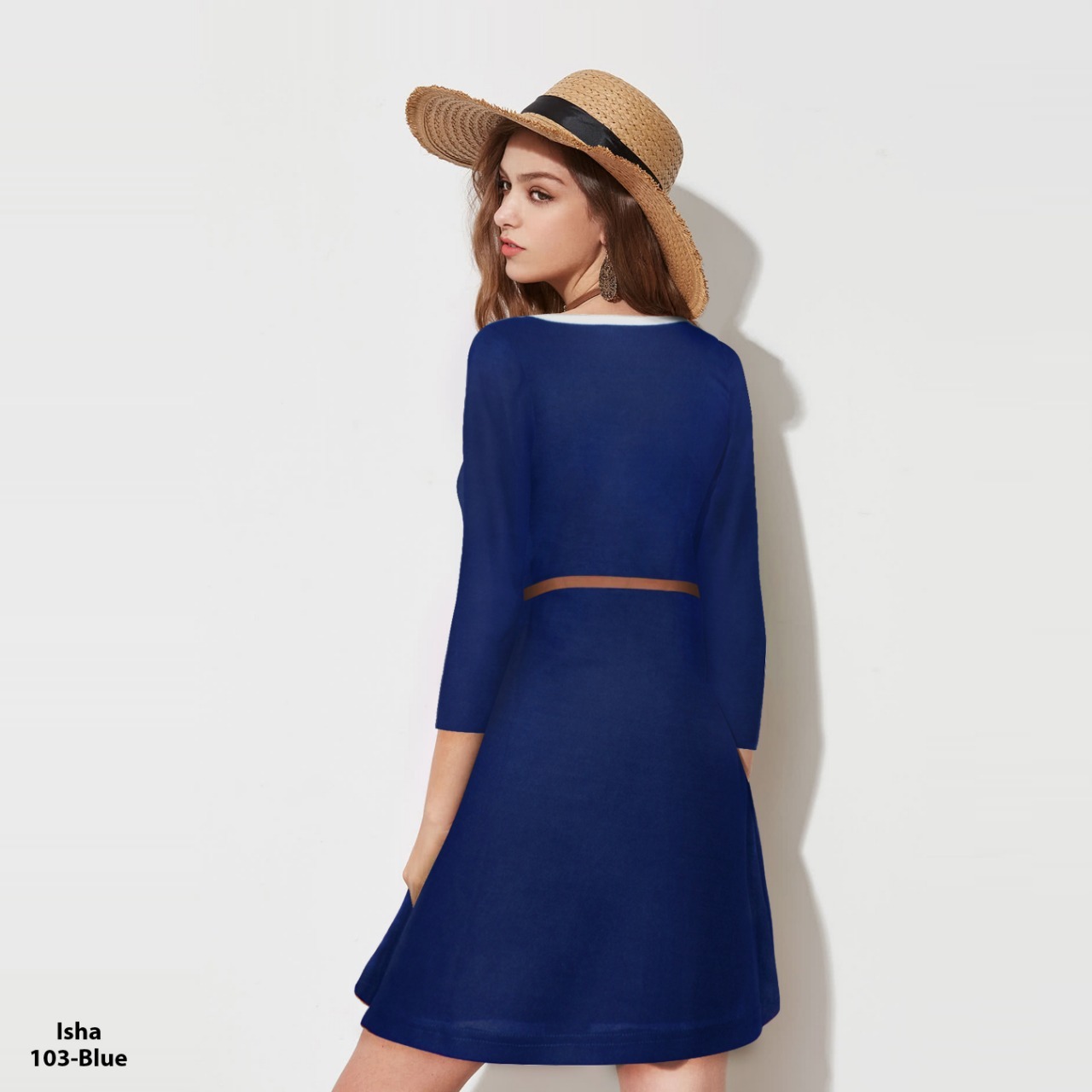 One Piece Dresses - Other Material, 38 Inch Length, Blue Color, Sizes: S, M, L, Xl, Xxl | Full Sleeves, Plain Pattern, Washable, No Fade