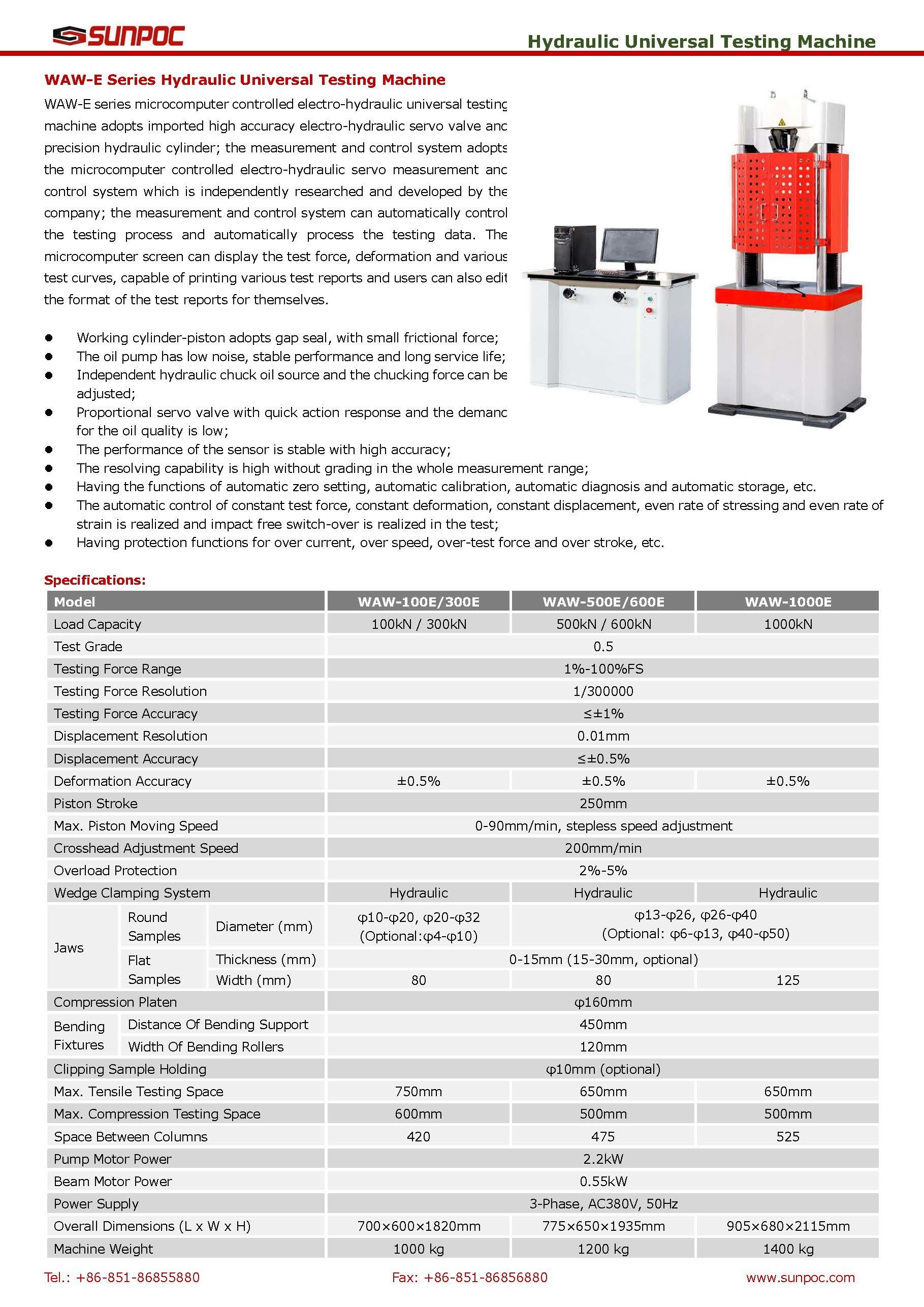 Hydraulic Precise Universal Testing Machine - Capacity: 100-1000kn Ton/day