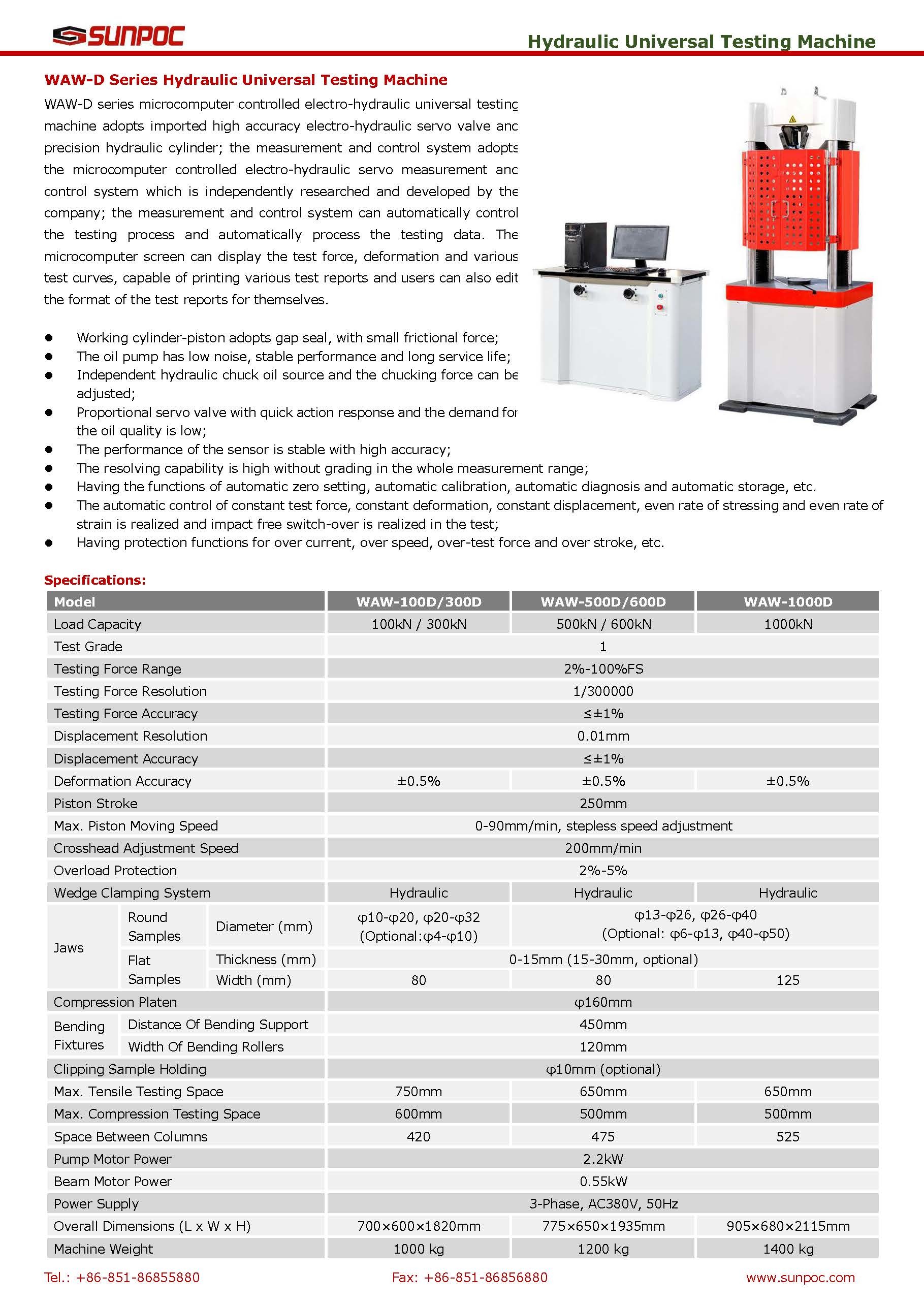 Hydraulic Precise Universal Testing Machine - Capacity: 100-1000kn Ton/day