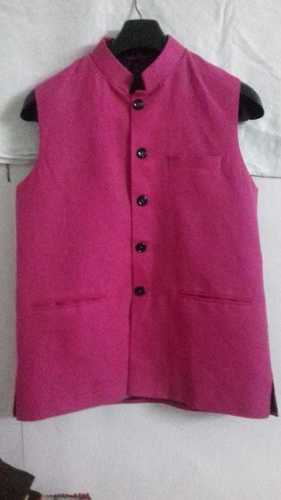 Jute Modi Jacket - Cotton Blend, Medium To Large Sizes, Pink Color | Double Pockets, Dry Clean Only, For Men's Fashion