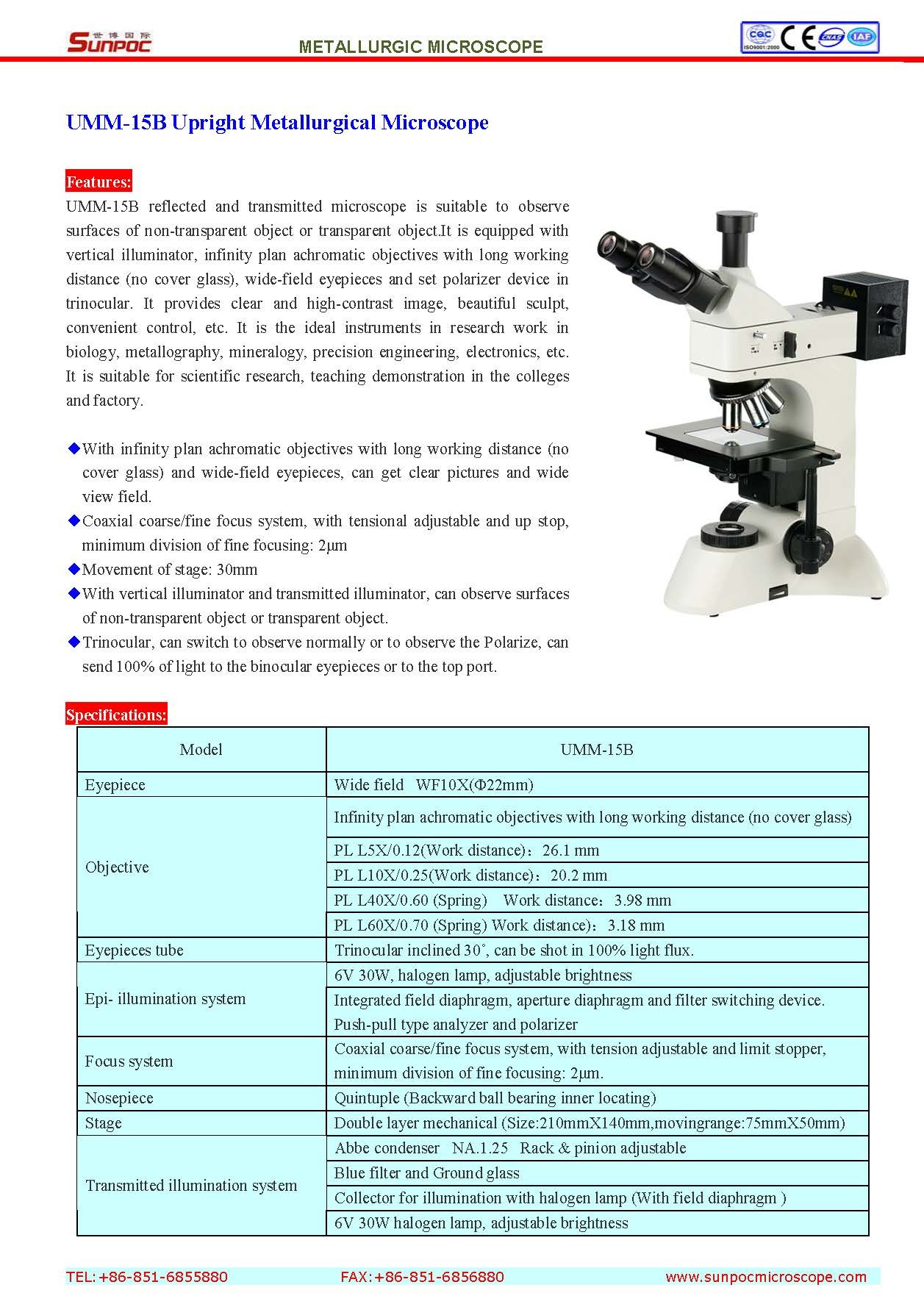 Upright Metallurgical Microscope - Plan Achromatic Objectives With Long Working Distance, Wide-field Eyepieces, Coaxial Coarse/fine Focus System, Trinocular With Polarizer Device