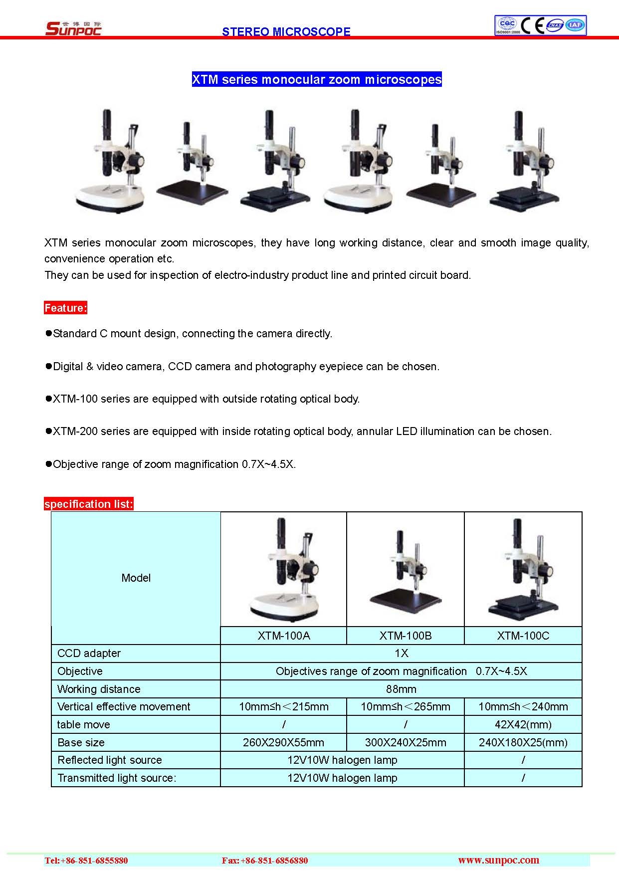 Stereo Microscopes - Binocular, 45â° Inclination, 360â° Rotatable Optical Tube | Wide Field Eyepiece, Adjustable Interpupillary Distance, Long Working Distance