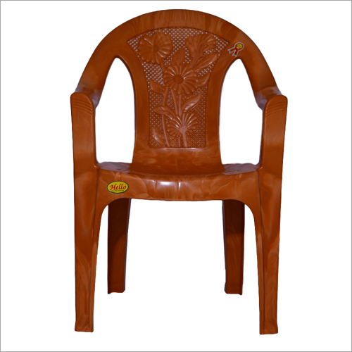 Outdoor Plastic Chair - Lightweight Design 18" x 16" x 32" , Brown Color with Stackability and 1 Year Warranty
