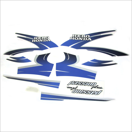 ब्लू एंड सिल्वर मोटरबाइक स्टिकर