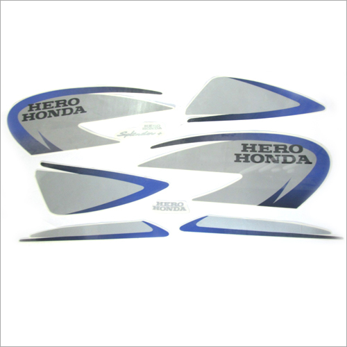 ग्रे और ब्लू मोटरसाइकिल डिजाइनर पेट्रोल टैंक स्टिकर