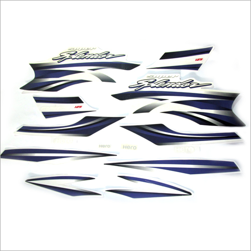 सिल्वर और ब्लू मोटरसाइकिल डिकल किट