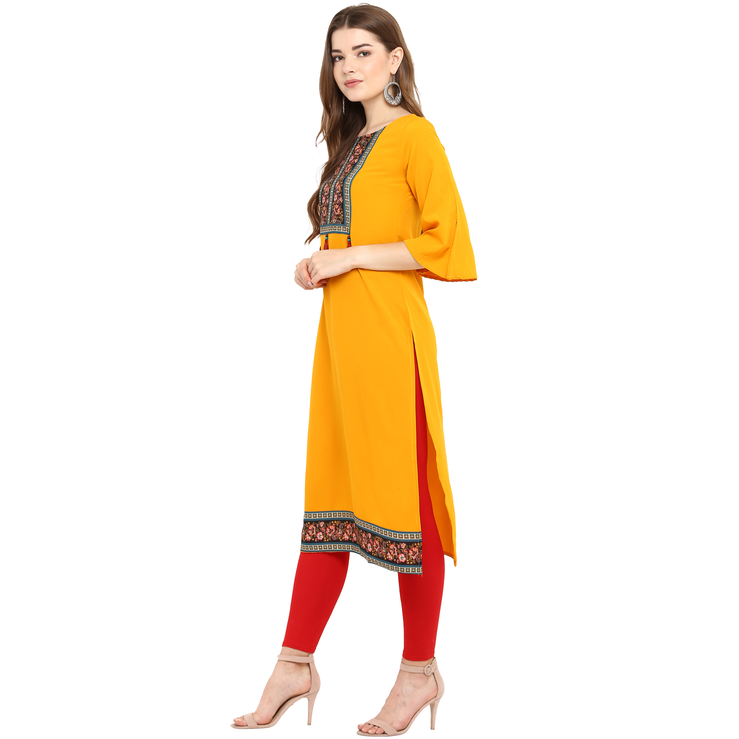 Crepe Floral Printed Kurtis