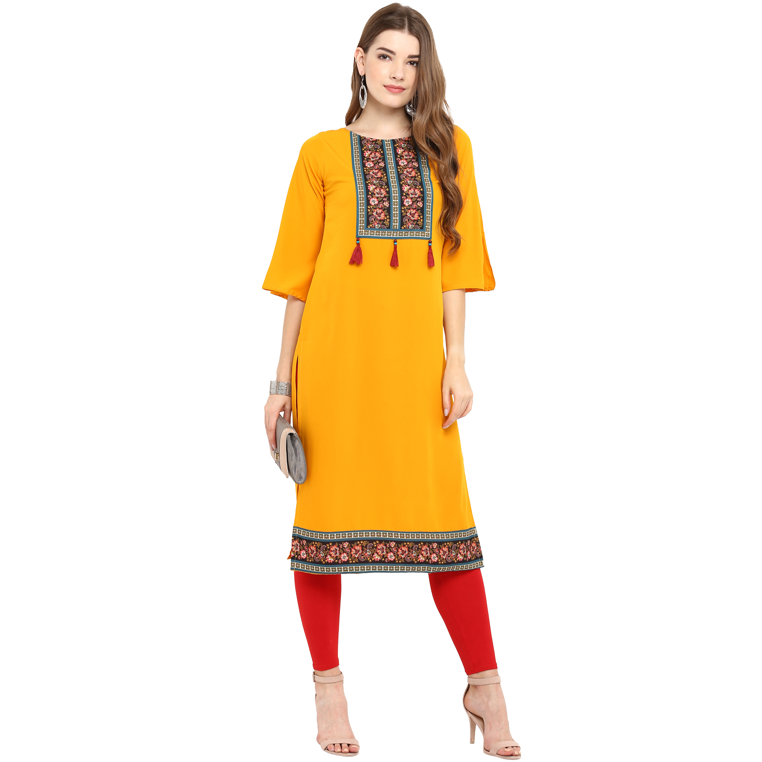 Crepe Floral Printed Kurtis