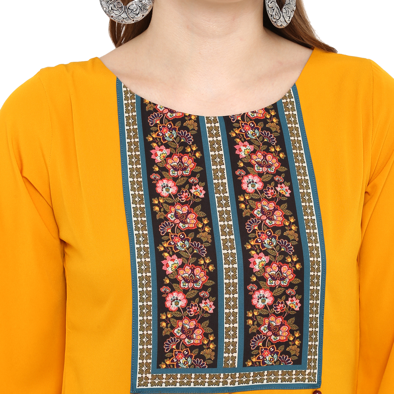 Crepe Floral Printed Kurtis