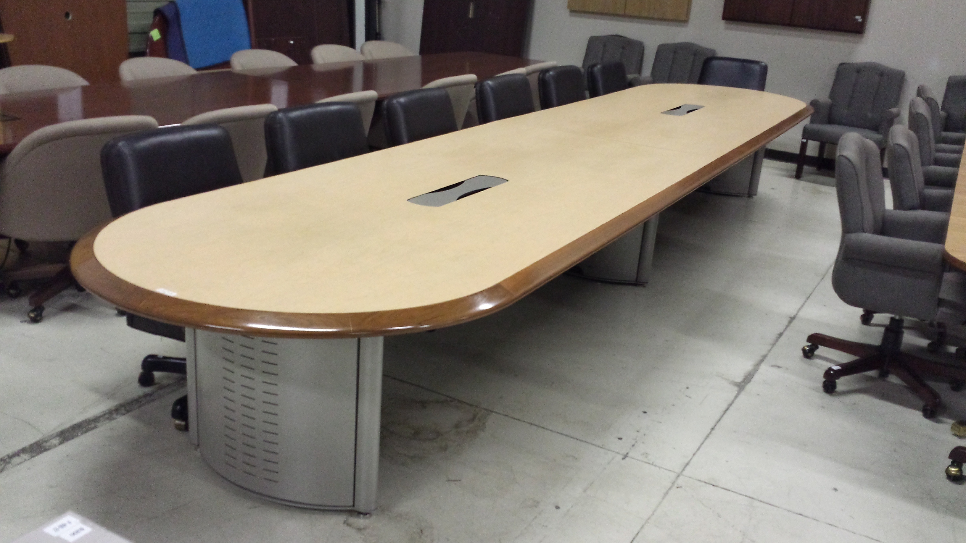 Conference Table - Wood Material, Brown Color | Borer Resistant, Fire Retardant, Accurate Dimensions, Sturdy Build