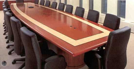Conference Table - Wood Material, Brown Color | Borer Resistant, Fire Retardant, Accurate Dimensions, Sturdy Build