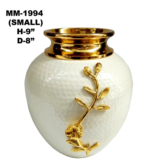 Brass Marble Decorative Leaf Flower Base Size: H:20" D:9.5" B:6"