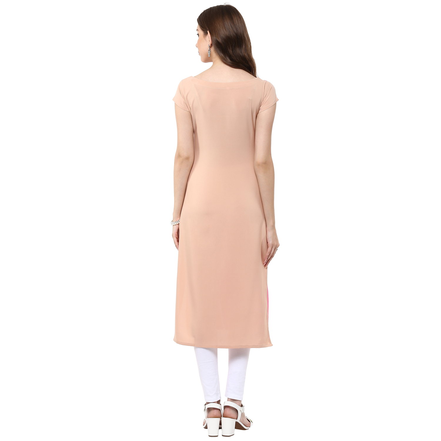 Ladies Digital Printed Kurtis - Cotton Blend, Sizes: S, M, L, Xl, Xxl, Xxxl | Color: Pink, Sleeve Style: Short, Pattern: Printed, Style: Western, Ideal For Summer Parties