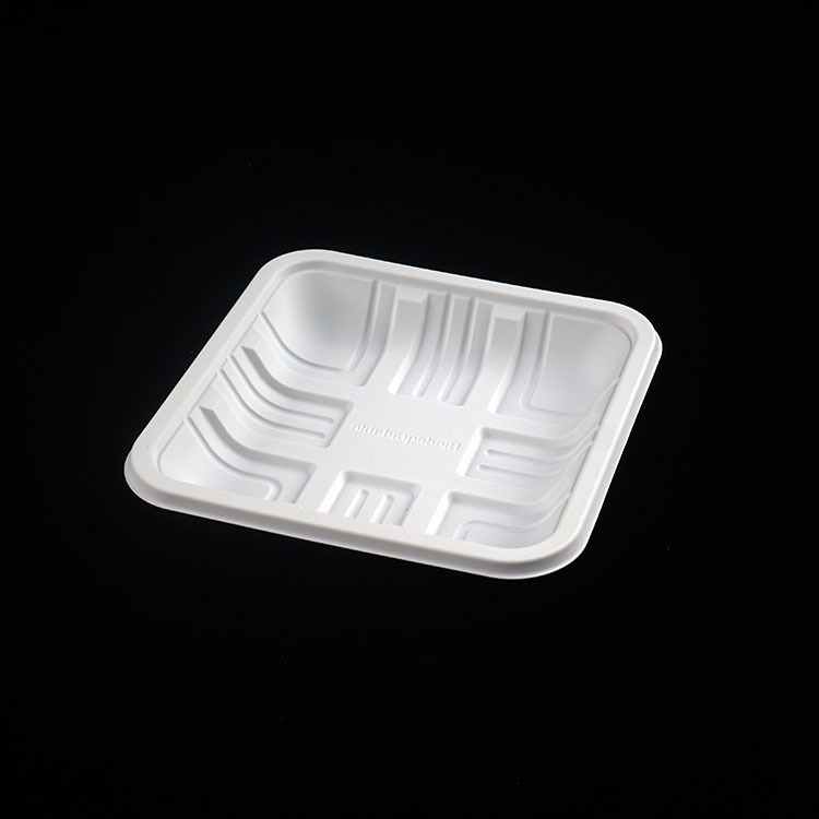 Biodegradable Corn Starch Plate - 15cm White Square Size , Injection Molded Design And Eco-friendly Material