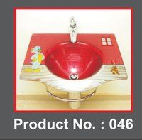 Red Glass Wash Basin