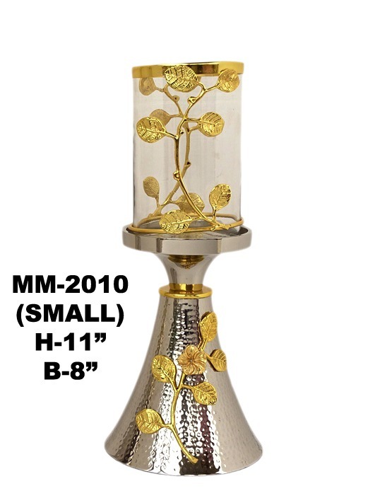 Crystal Silver Plate Decorative Stand For Home Decor Size: H: 26" D:12" 10" 8"