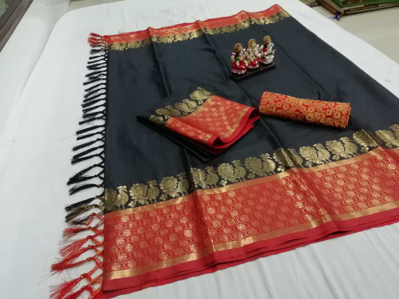 Multiple Colors Soft Poly Silk Dobby Jacquard Saree