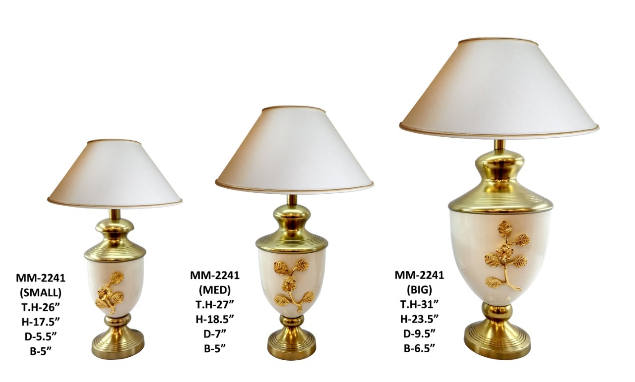 Silver & Black Set Of Three Home Decorative Table Lamp With Leaf