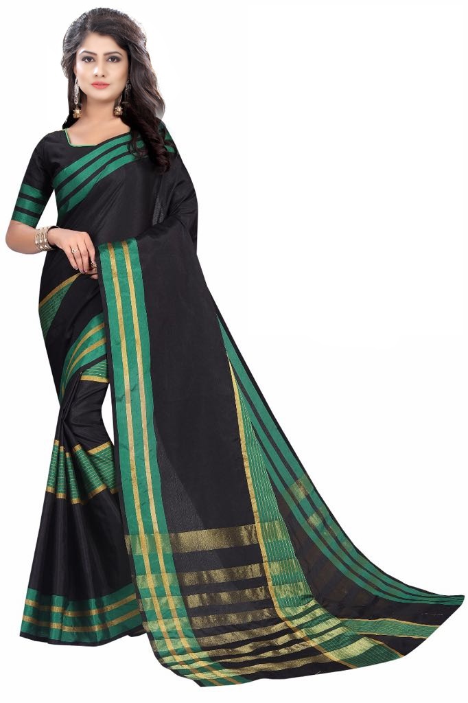 Multiple Colors Fancy Cotton Silk Saree