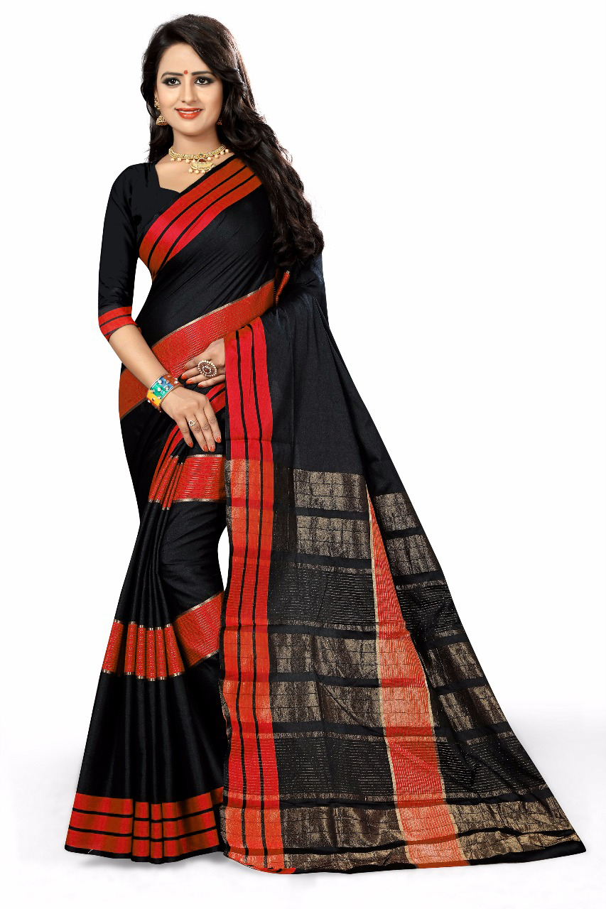 Multiple Colors Fancy Cotton Silk Saree