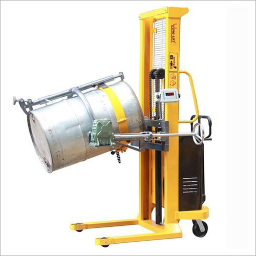 Hydraulic Drum Stacker - Steel, 1000 kg Capacity, 1.5 m Lift Height, 1.2 m Fork Length, Polyurethane Wheels | Customizable Fork Widths, Safe and Durable Performance
