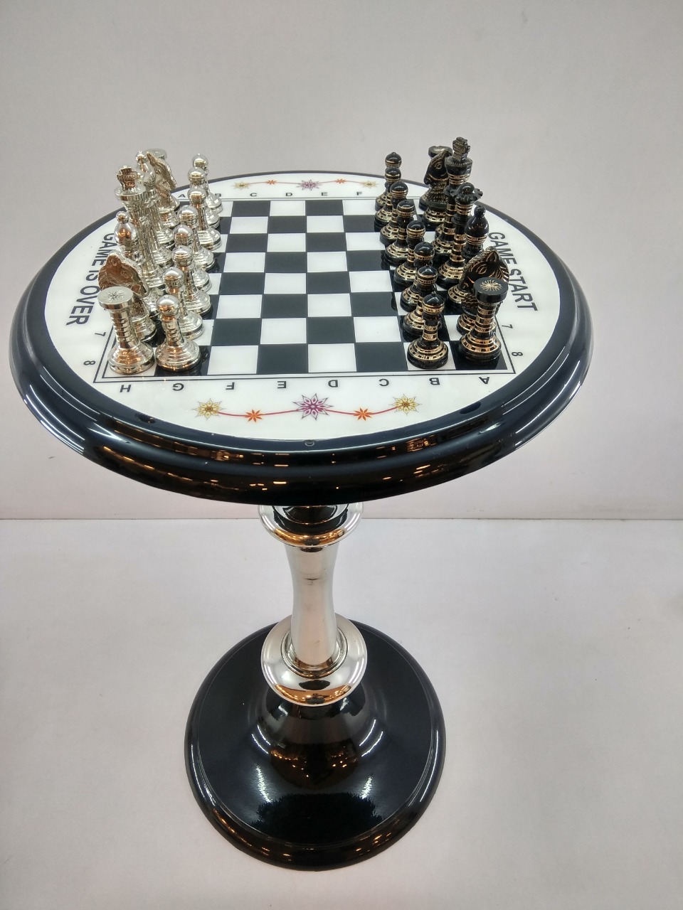 Aluminum Plate Pooja Item With Brass Flower Leaf Size: H-15" Pl-11"- 8" B- 5.75"
