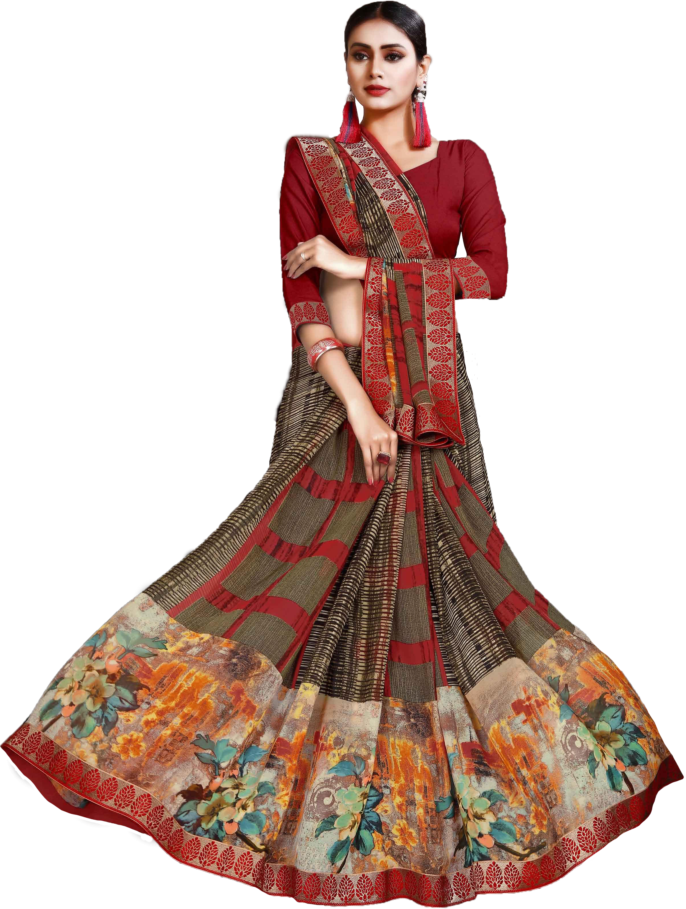 10 Colors Printed Saree