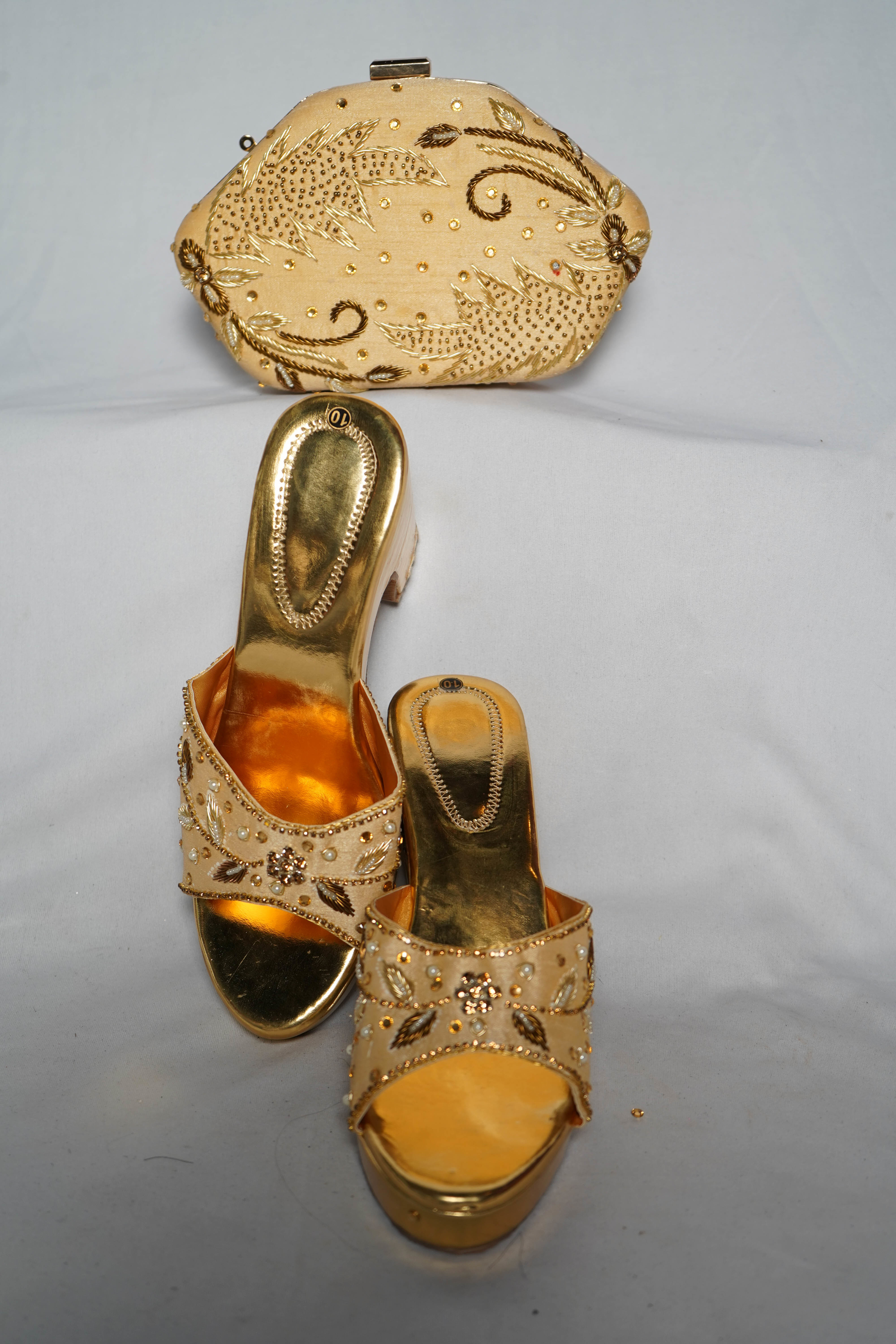 Golden Sandals Party Wear