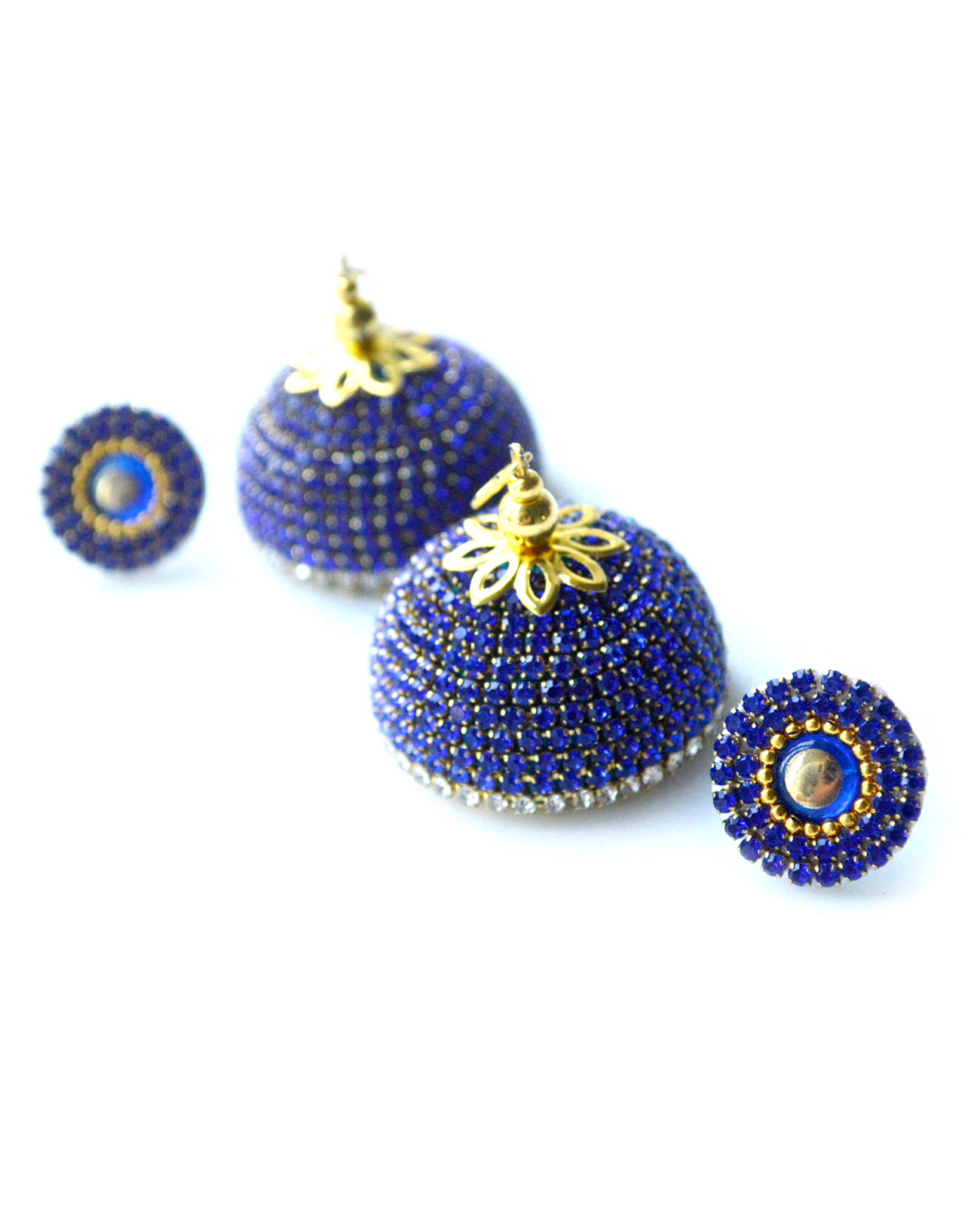 Handmade Silk Thread Stone Jhumka Earrings Gender: Women