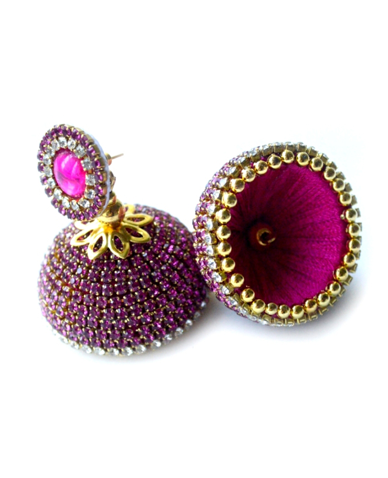 Fashion Silk Thread Stone Earrings Gender: Women