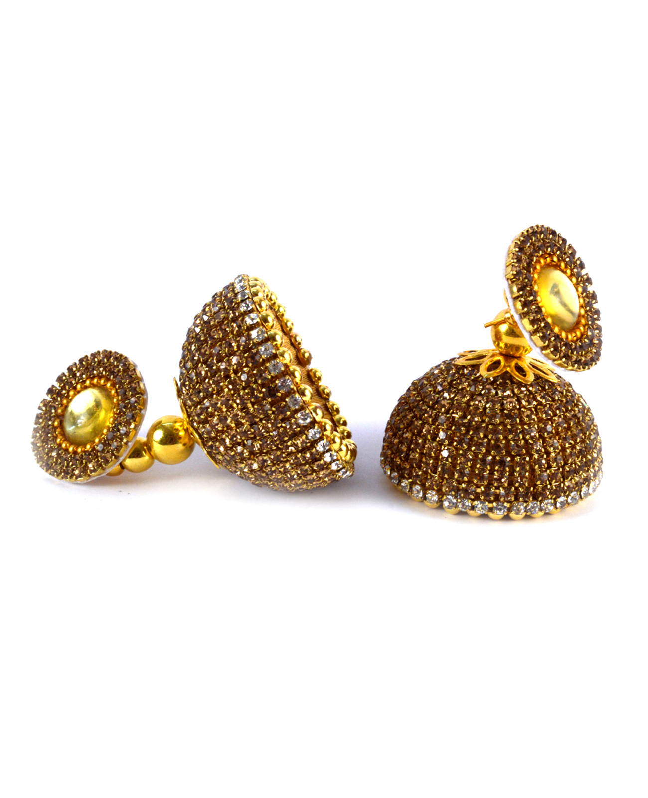 Latest Silk Thread Golden Stone Earrings Gender: Women at Best