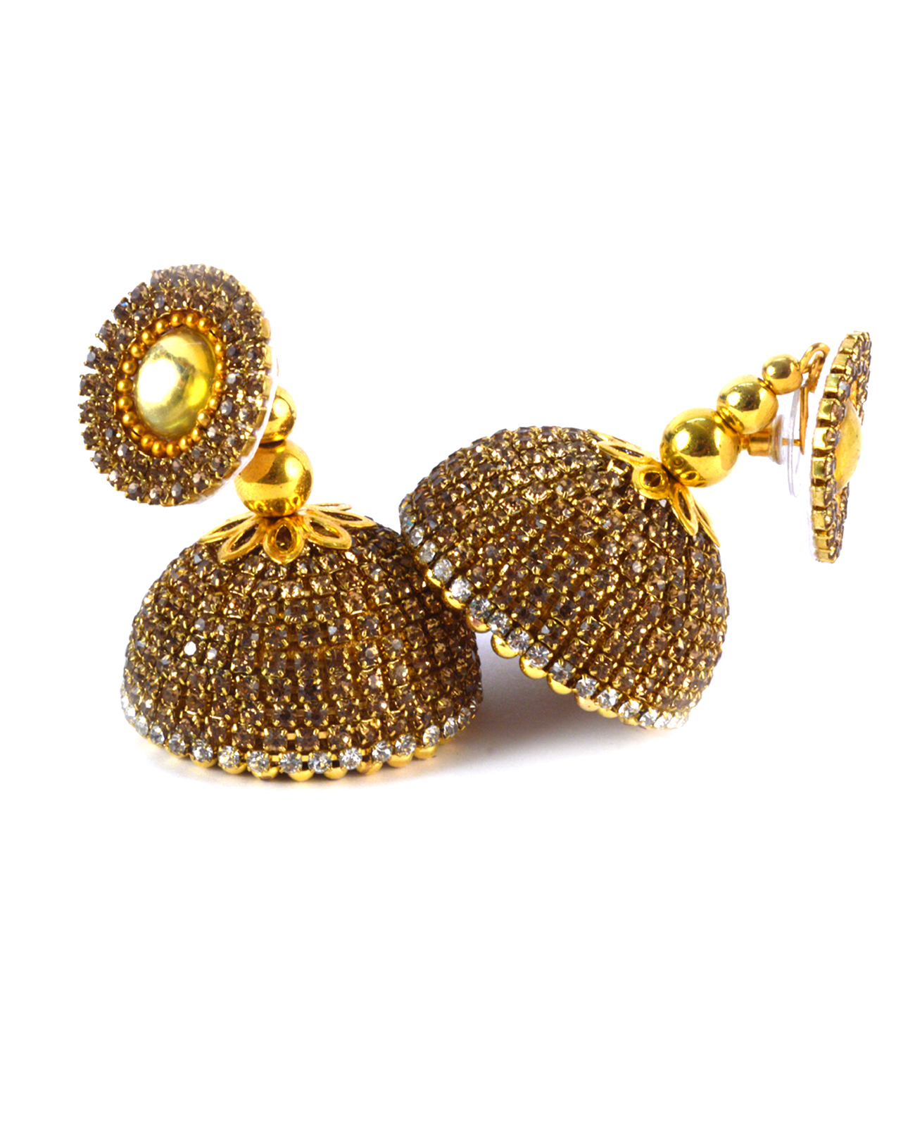 Latest Silk Thread Golden Stone Earrings Gender: Women at Best
