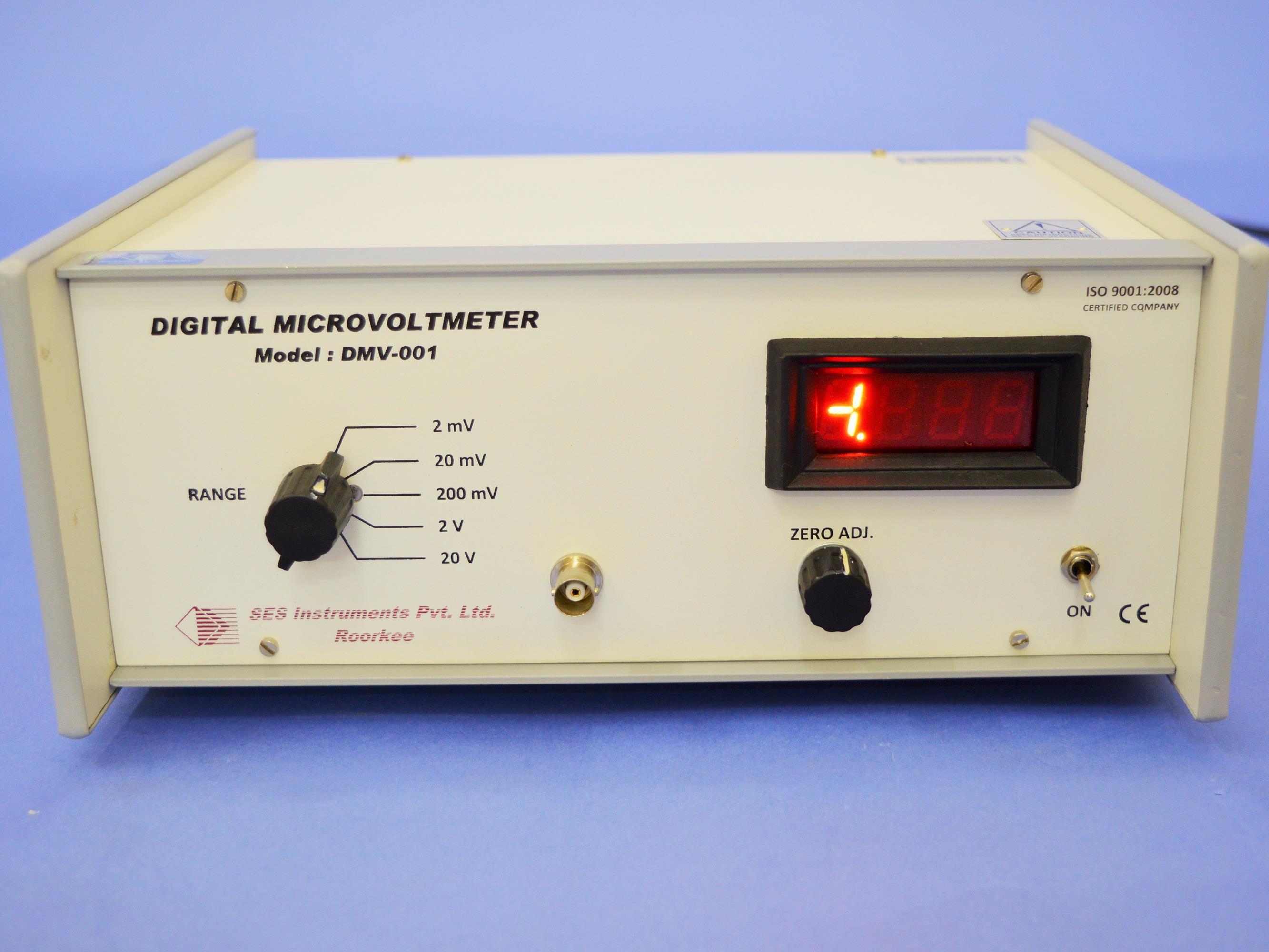 Digital Dc Microvoltmeter - Physics Material, 245mm X 280mm X 120mm, Grey | 3 Digit 7 Segment Led Display, Autopolarity, High Precision Measurements