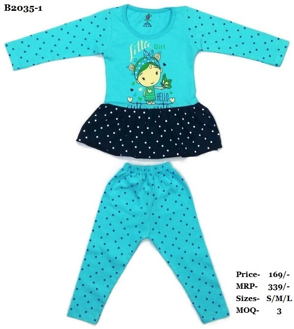Girls Frock With Full Pant - Cotton Material, Size S/m/l | Designed For Ages 0-3 Years, Perfect For Playtime