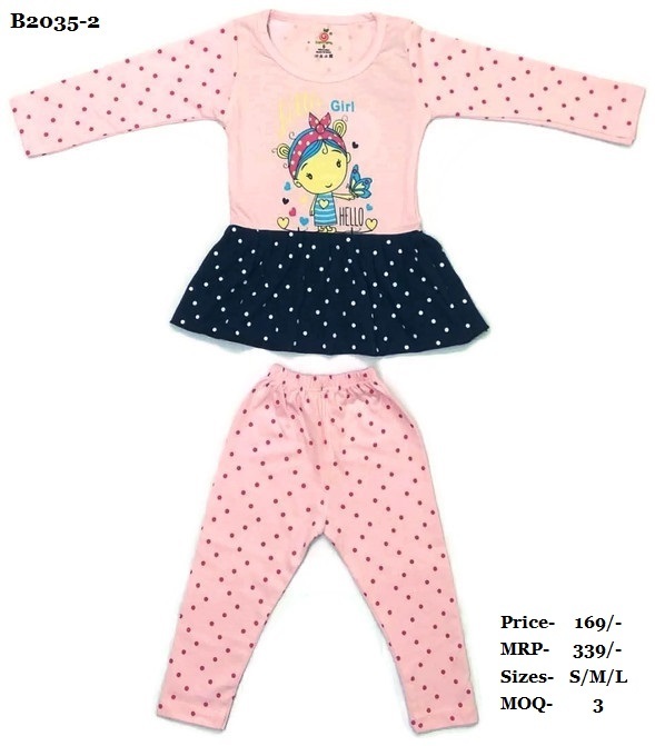 Girls Frock With Full Pant - Cotton Material, Size S/m/l | Designed For Ages 0-3 Years, Perfect For Playtime