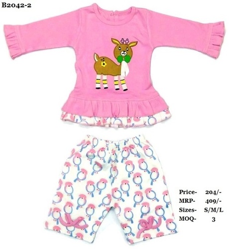 Girl Top & Bottom - Cotton Fabric , Trendy Design for 0-3 Years Girls, Washable and Comfortable for Summer