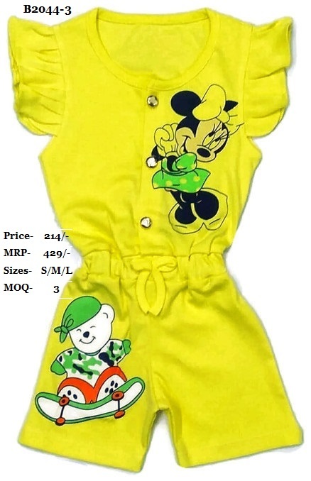 Jumpsuit - Cotton, Sizes S/m/l | Washable, Modern Style, Designed For Girls Aged 0-3 Years, Perfect For Summer Wear