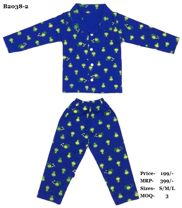 Nightwear - Cotton Fabric, Sizes S, M, L | Unisex, Summer Style For Age Group 0-3 Years