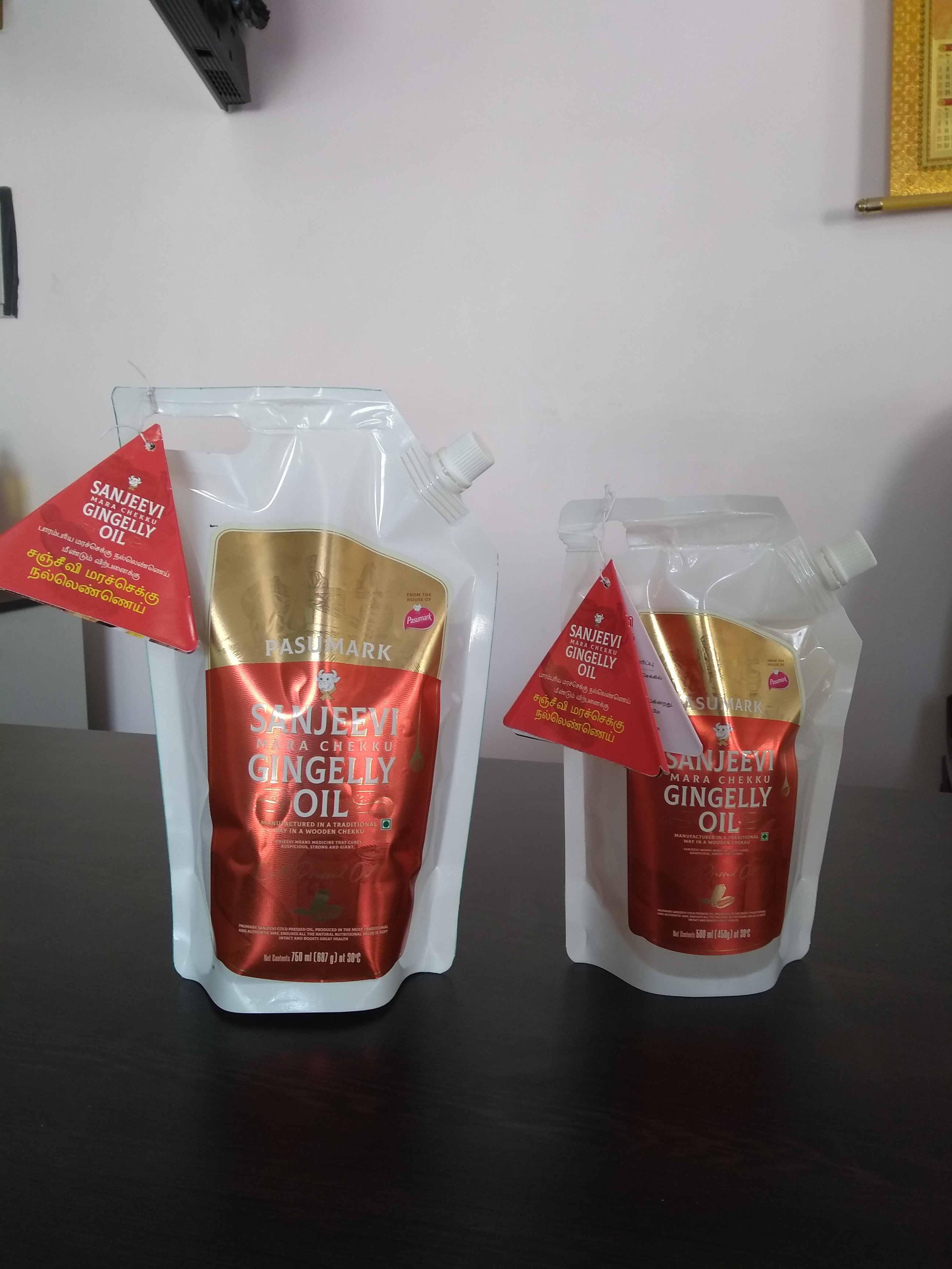 Sanjeevi Cold Pressed Sesame Oil (Mara Chekku Oil) 750ml Stand Up Pouch