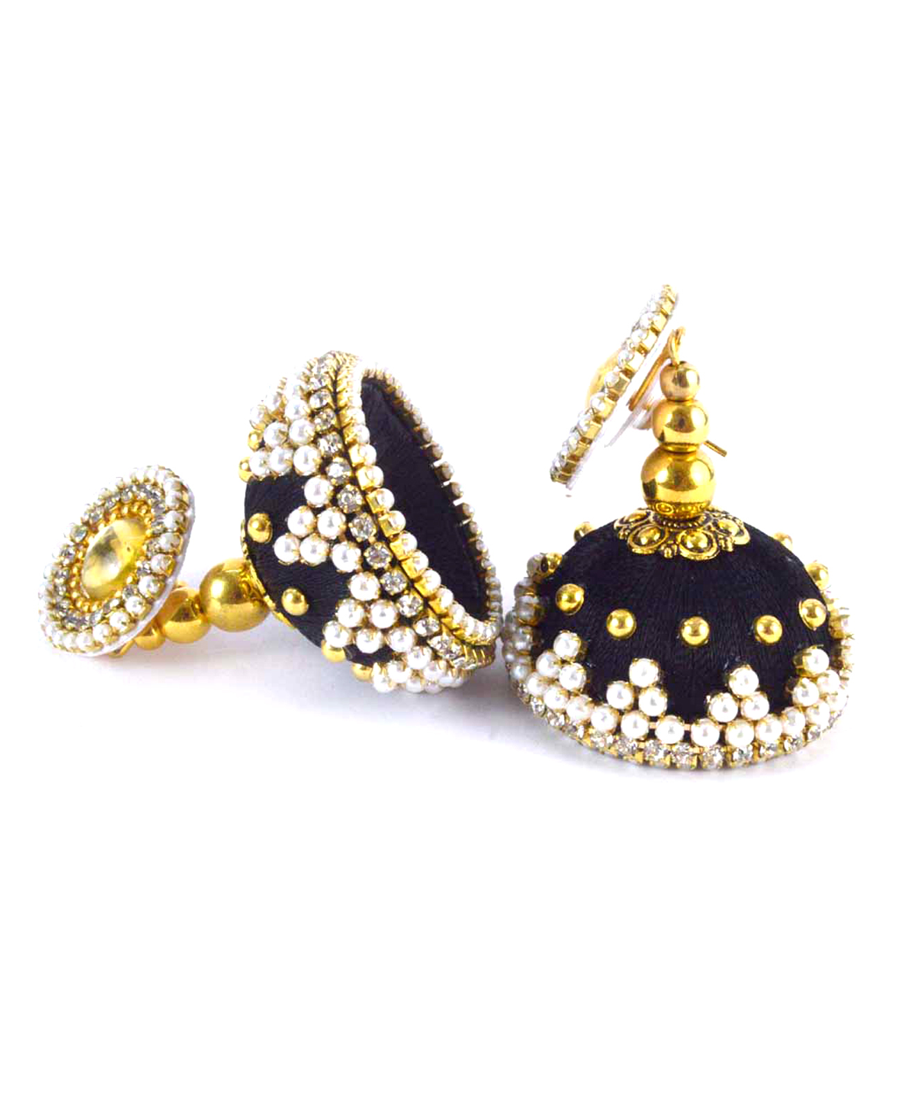 Latest Design Black Beaded Silk Thread Earrings Gender: Women