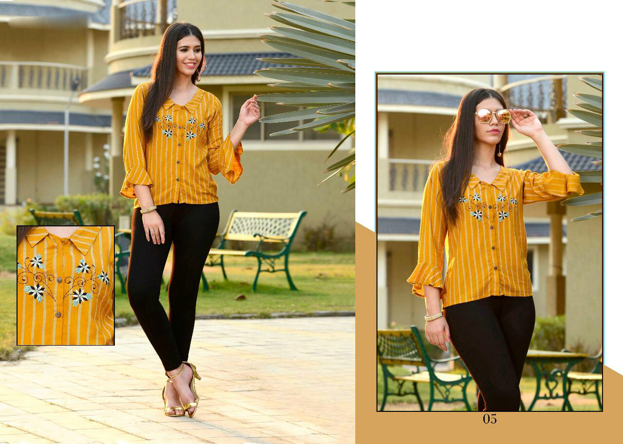 Designer Rayon Readymade Tunic - 14 Kg Rayon, Semi-stitched, Available In Sizes S, M, L, Xl, Xxl | Features Embroidery, Dry Cleaning, Suitable For Casual, Formal, And Party Wear