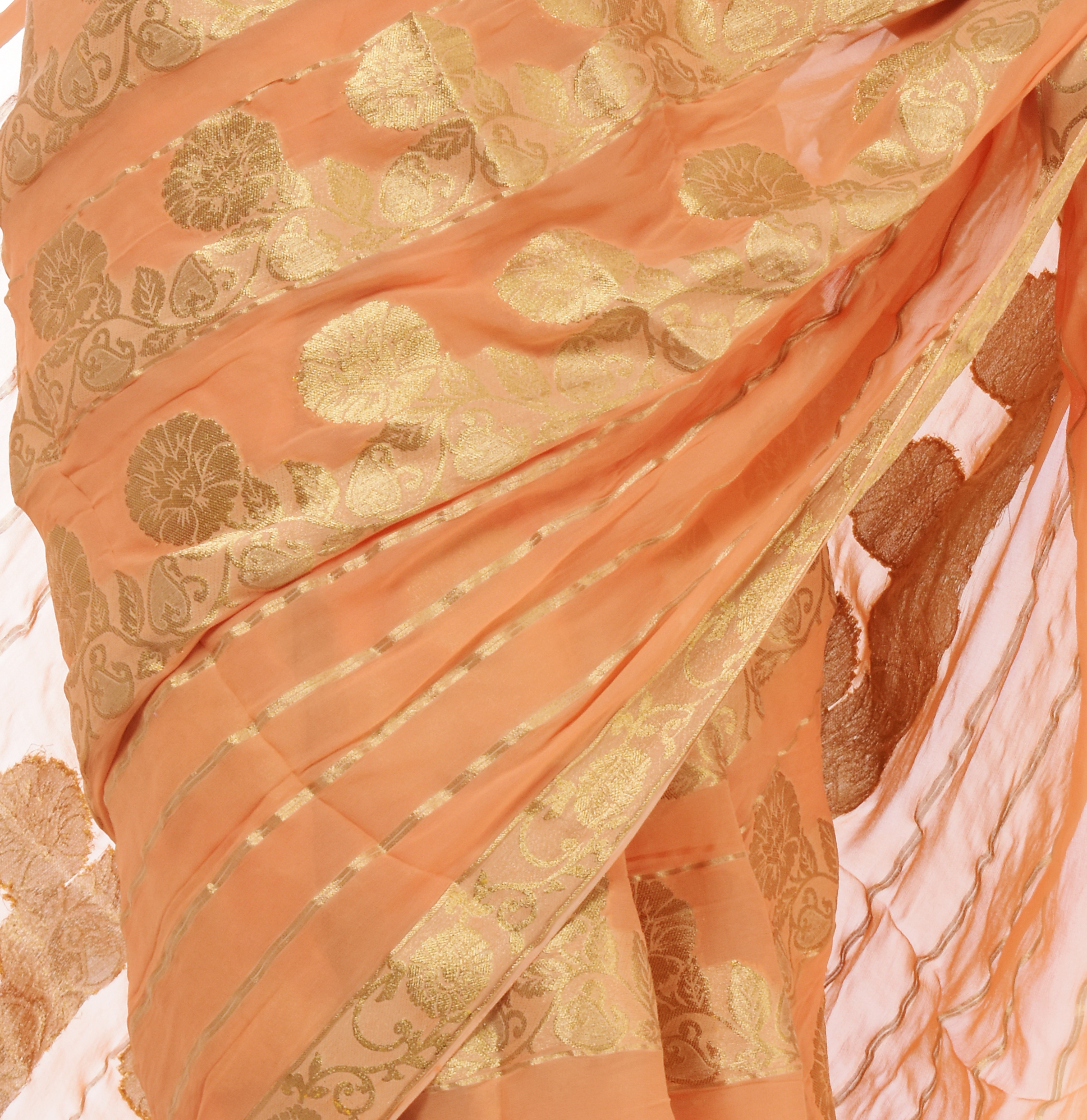 Zari Sarees - Silk, 5.5m Length X 1.1m Width, Gold Thread | Elegant Drape, Intricate Zari Work, Floral Design, Soft Texture, Eye-catching Style