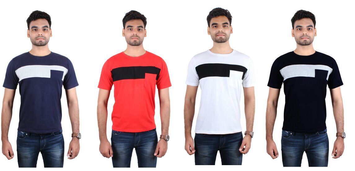Branded Trifoi Tshirts - Cotton, Size: M, L, Xl, Xxl, Multi Shades | O-neck, Striped Pattern, Short Sleeves For Men