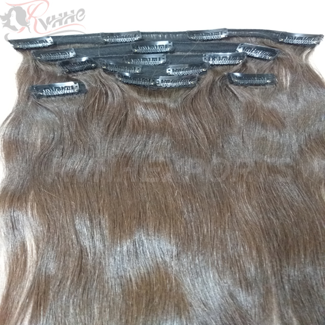 Natural 9a Piece Remy Human Hair Clip On Extensions