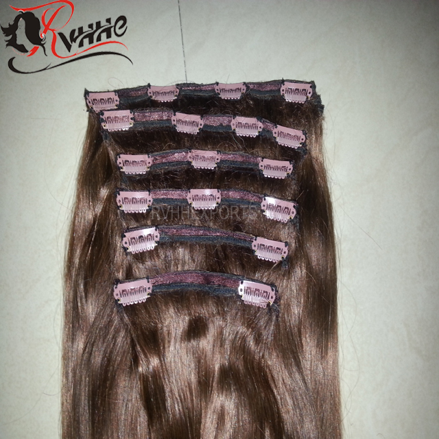 Natural 9a Piece Remy Human Hair Clip On Extensions