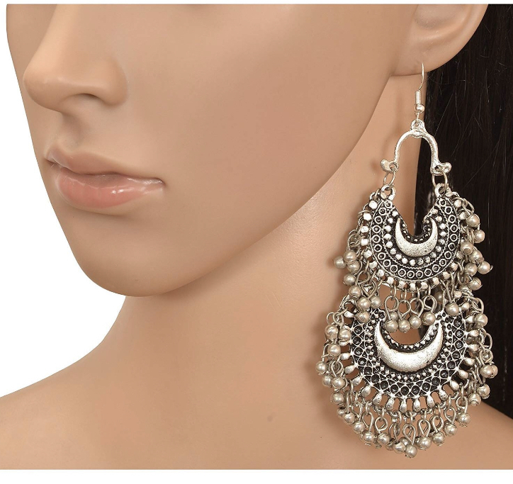 Earrings Stylish Afghani Double Chand